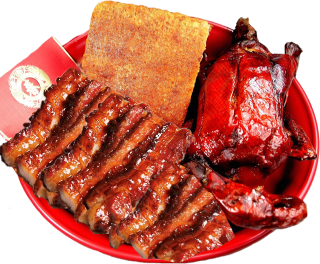 C. 卤鸭+烧鸡+烧肉500g