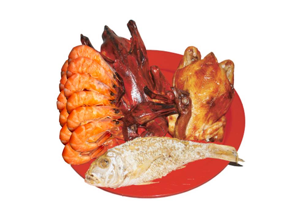 Si Seng四牲- 老虎虾（ 烧鸭+烧鸡+鱼+⽼虎虾  1kg )