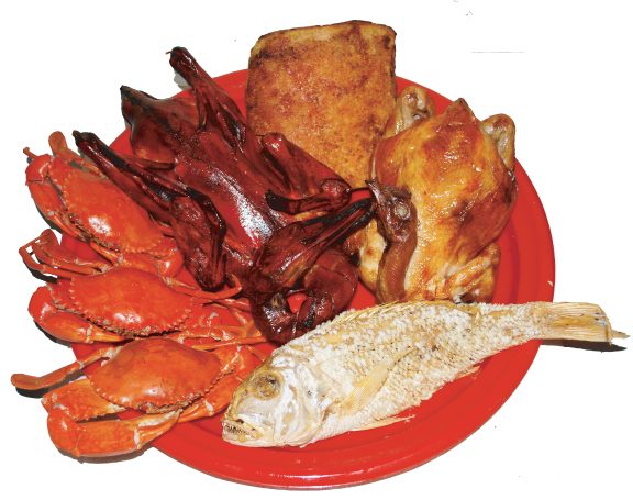 Ngor Seng五牲- 卤鸭（ 卤鸭+烧鸡+烧⾁ 500g+鱼+螃蟹 3pcs )