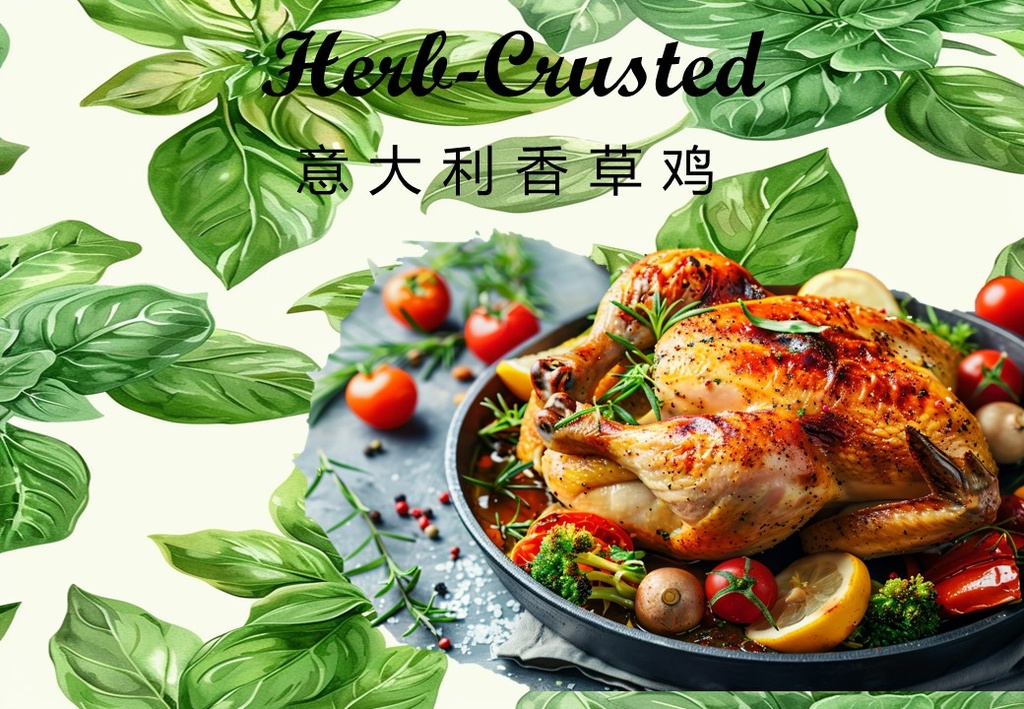 Herb-Crusted Griller Chicken ⾹草童⼦鸡- 800g